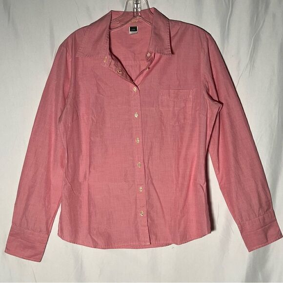 J Crew Pink Cotton Long Sleeve Button Down Slim Fit Dress Shirt L - Picture 1 of 6